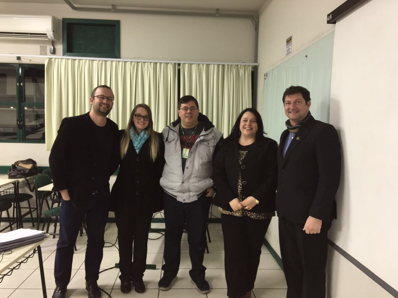 Prof. Gustavo Bisognin - acad. Daniele Vieira Minatto - Prof. Sérgio Coral - Prof. Merisandra Mattos - Prof. Evânio Nicoleit