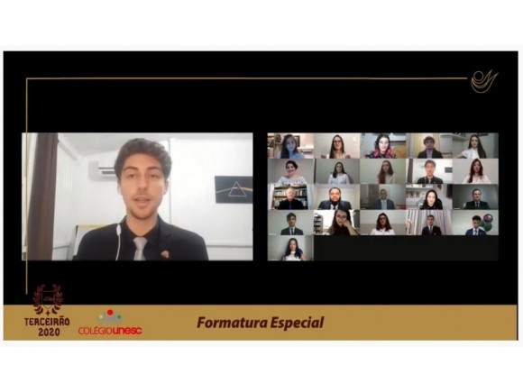 Foto da galeria: Emocionante cerim�nia virtual marca a formatura do Terceir�o do Col�gio Unesc