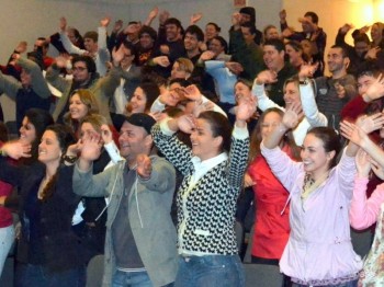 Manh animada com as boas-vindas