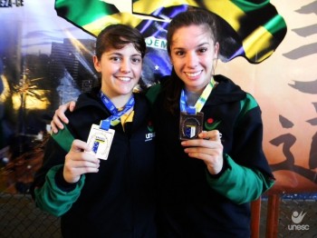 Alunas da Unesc s�o ouro e bronze no Brasileiro de Karat�