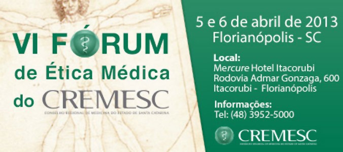 Professor Dario Garcia participa do VI F�rum de �tica M�dica do CREMESC