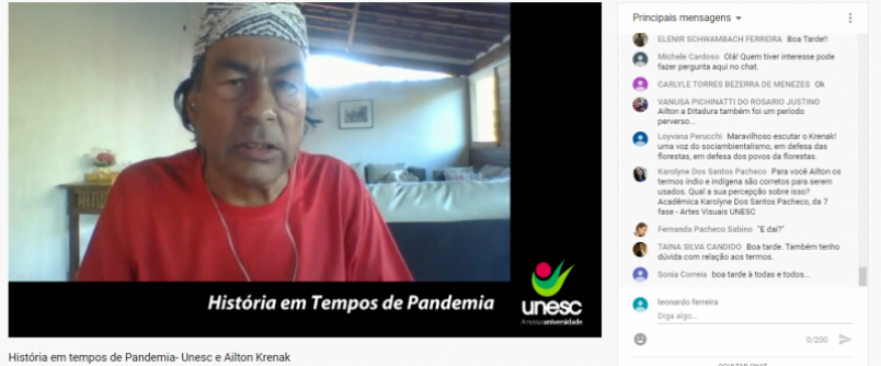 Ailton Alves Lacerda Krenak compartilha ensinamentos em roda de conversa na Unesc