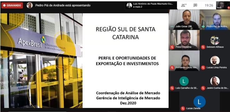 Perfil e oportunidades de exportaes e investimentos para a regio sul  pauta de webinar promovido pelo PEIEX Cricima
