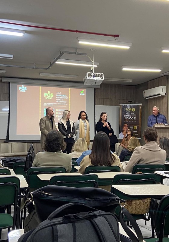 Acadmicos de Pedagogia Participam da Aula Inaugural da Ps em Psicopedagogia da Unesc