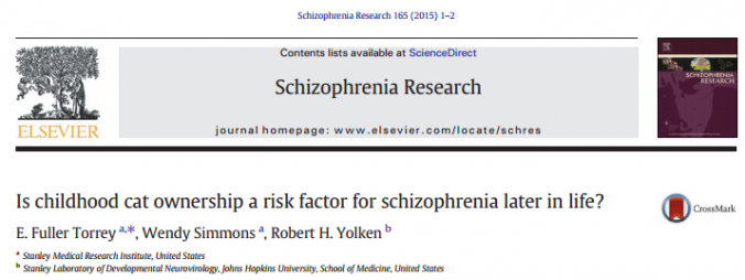 Is childhood cat ownership a risk factor for schizophrenia later in life?