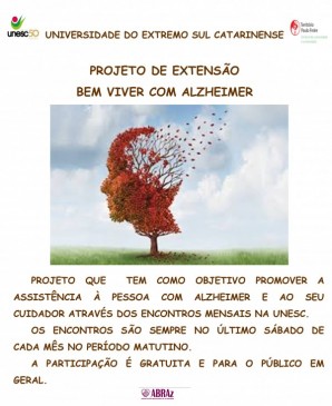 Projeto Bem Viver com Alzheimer tem o primeiro encontro do semestre no dia 25/08/18