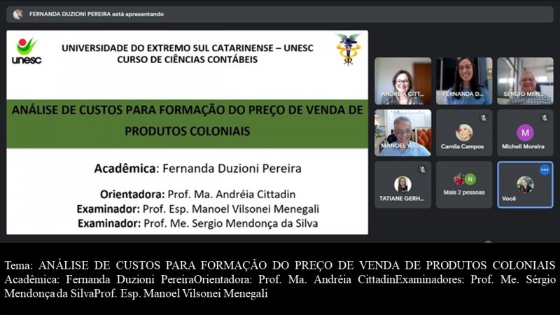 BANCAS DE TCC DO CURSO DE CINCIAS CONTBEIS DA UNESC 2021.2