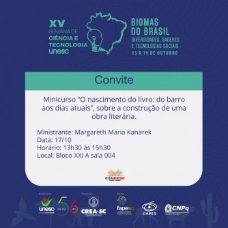 Minicurso �O nascimento do livro: do barro aos dias atuais�