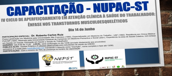 IV Ciclo de Capacitao do NUPAC-ST com Dr. Roberto Carlos Ruiz