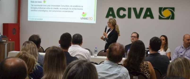Aciva recebe Unesc para convite especial da Universidade