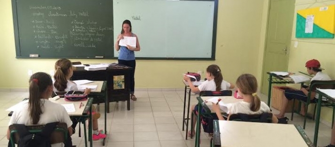 Projeto A��es para a Educa��o Ambiental visita escola em Orleans