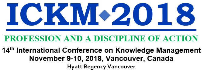 ICKM 2018 - INTERNATIONAL COUNCIL ON KNOLWDGE MANAGEMENT - CANADA