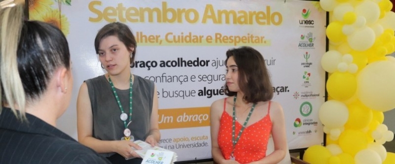 Unesc abraa a sade mental na campanha Setembro Amarelo
