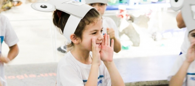 Mostra Arte Animal: Catarina amou conhecer os bichinhos do fundo do mar