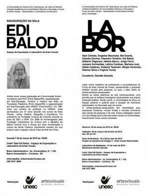 Inaugurao SALA EDI BALOD- Espao de Exposies e Laboratrio de Artes Visuais