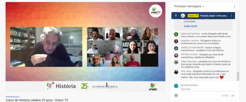 Emoo e conhecimento marcam as comemoraes pelos 25 anos do curso de Histria da Unesc