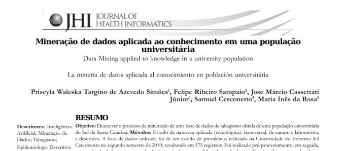 Professora e egressos publicam artigo no Journal of Health Informatics