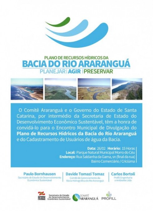 Plano de Recursos H�dricos da Bacia do Rio Aranrangu�