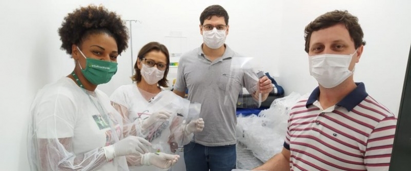Profissionais de sade da Unesc recebem protetores faciais para atuar frente  pandemia