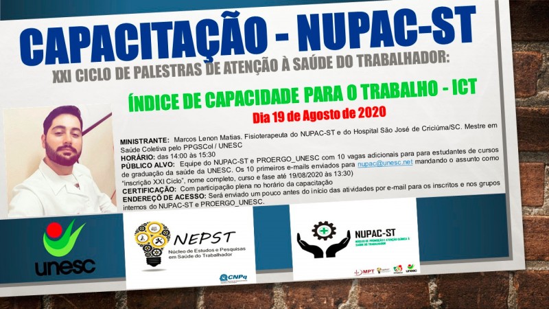 XXI Ciclo de Palestras do NUPAC-ST