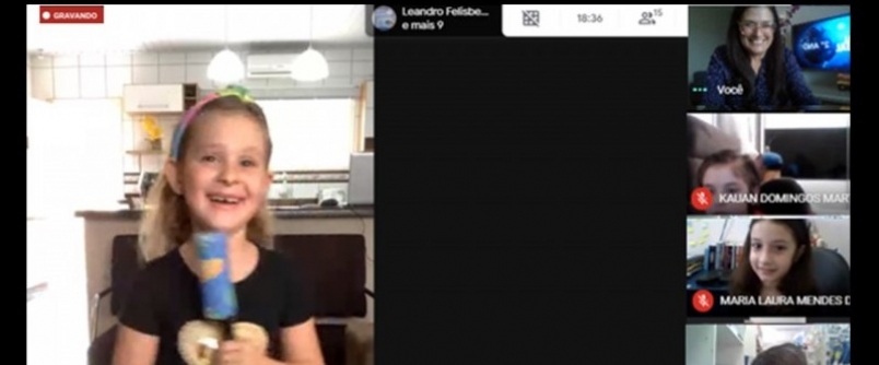 Pequenos reprteres do Colgio Unesc apresentam a primeira edio do Jornal Virtual