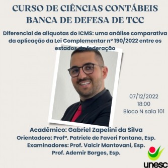 BANCAS DE TCC DO CURSO DE CINCIAS CONTBEIS DA UNESC 2022.2